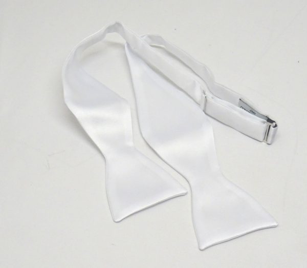 Bow tie seta bianco