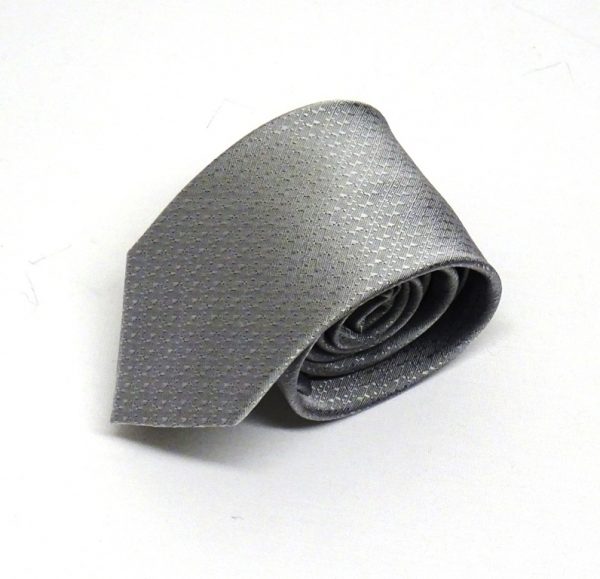 Cravatta in seta operata grigio perla