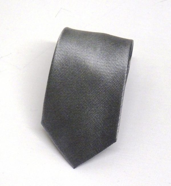 Cravatta seta puntino grigio medio