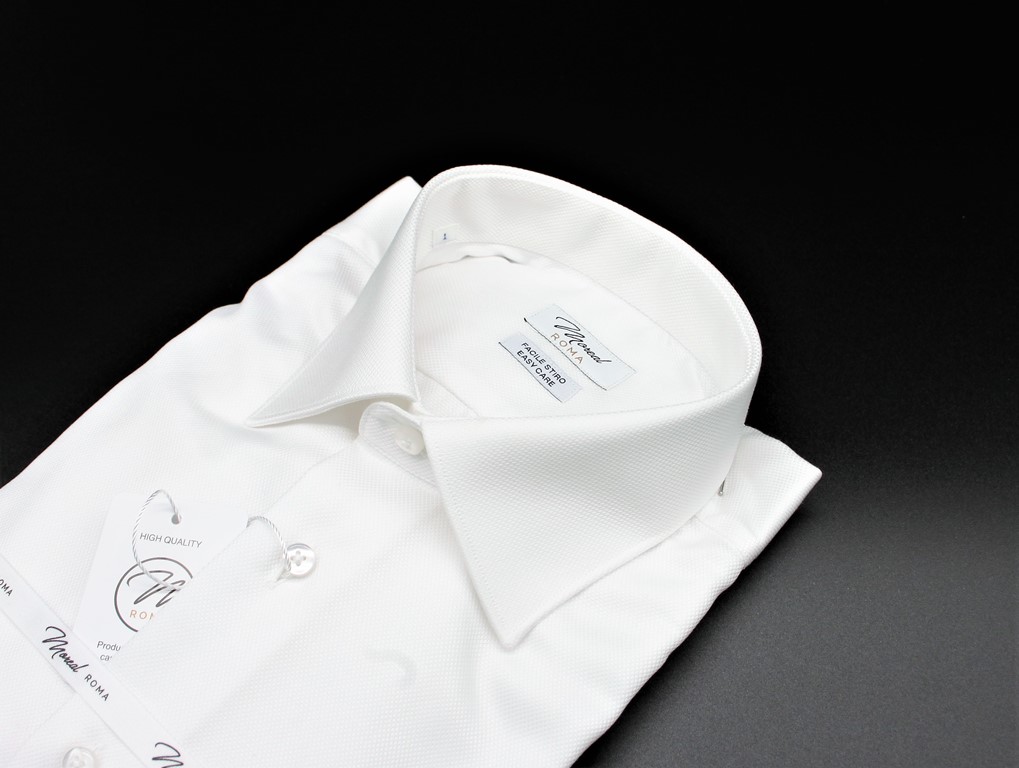 Camicia bianca tessuto facile stiro rombo
