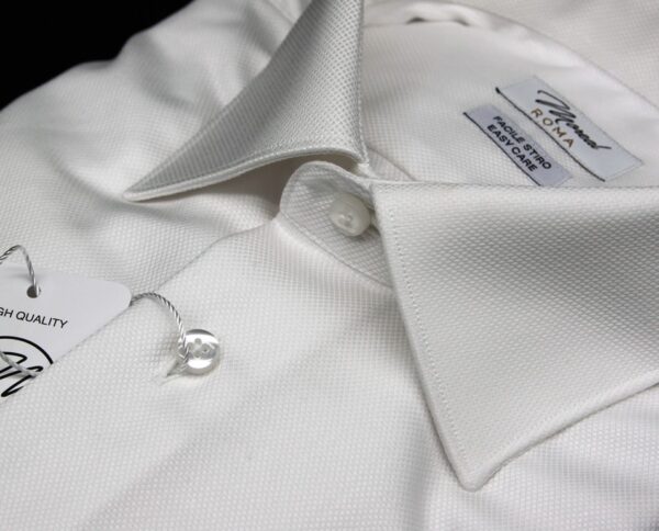 Camicia bianca tessuto facile stiro rombo