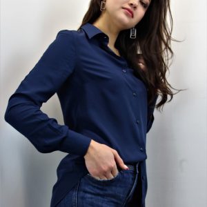 Moreal camicia donna viscosa blu