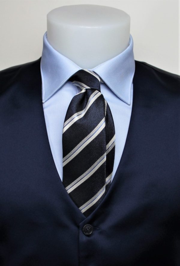 Cravatta regimental blu e grigio