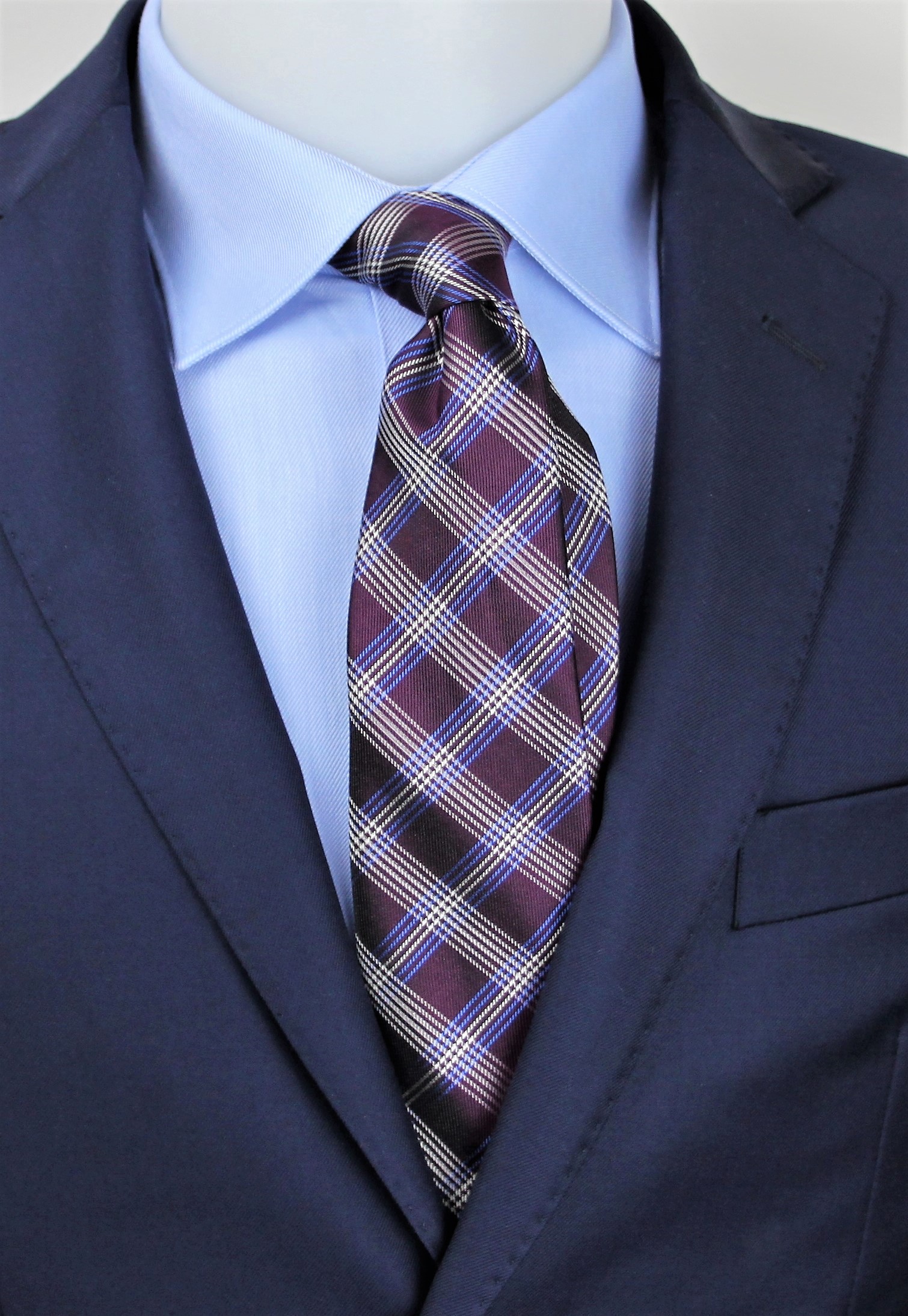 Cravatta seta scozzese bordeaux