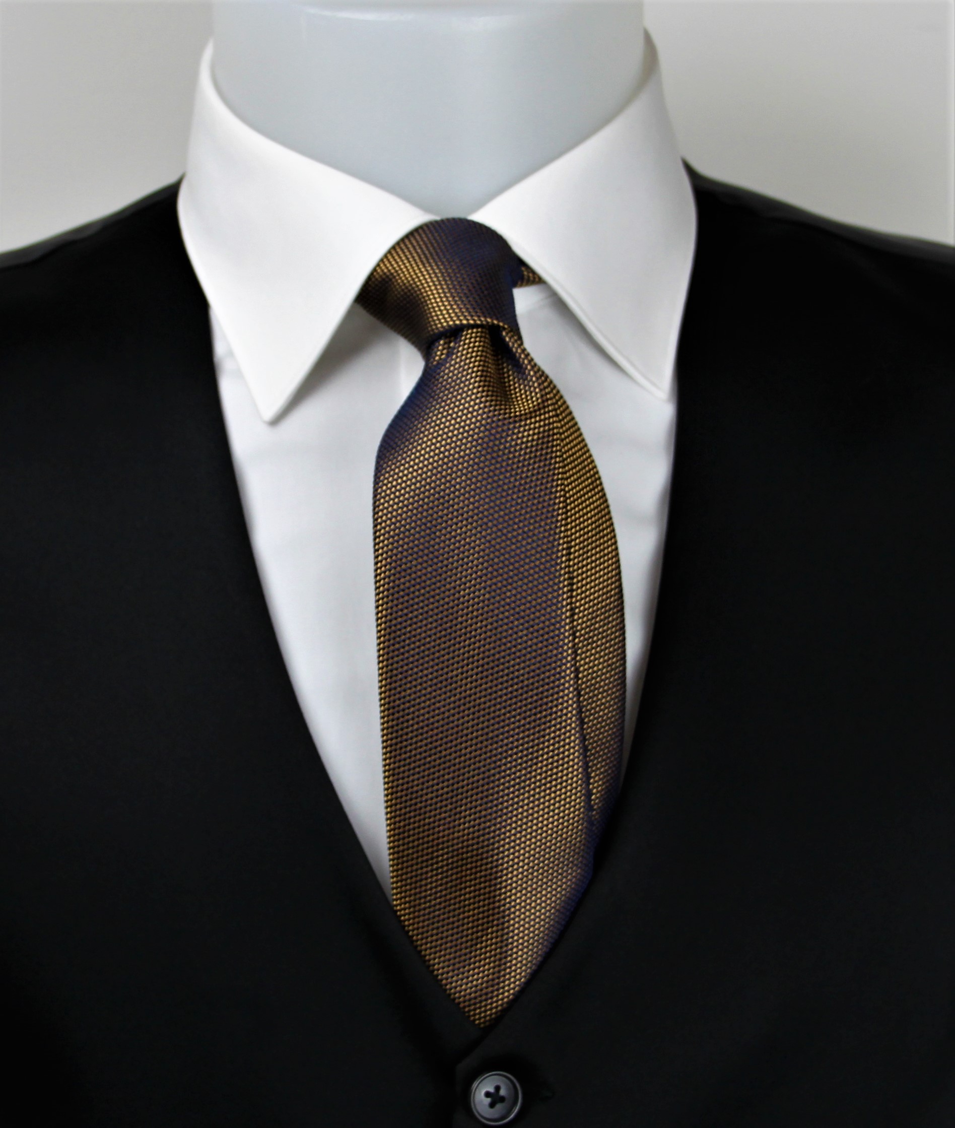 Cravatta seta puntino bronzo