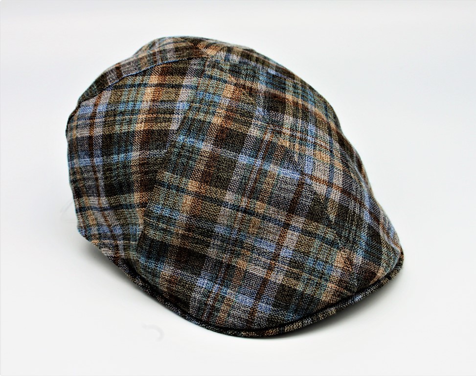 Cappello lino e cotone unisex scozzese
