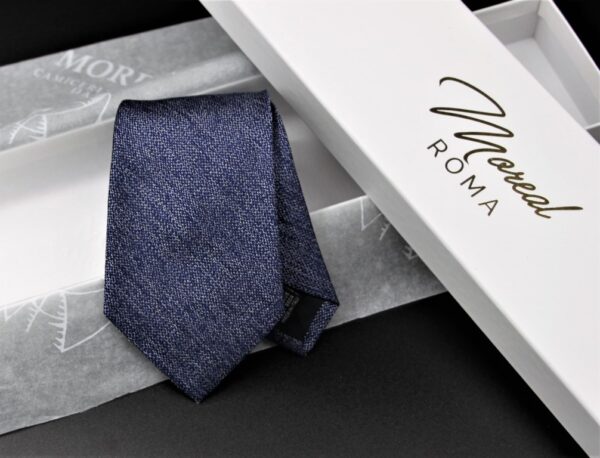 Cravatta seta blu melange