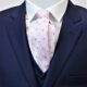Cravatta seta rosa con margherite