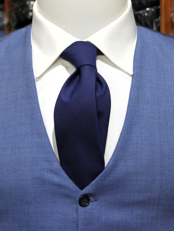 Cravatta lana e seta blu