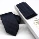 Cravatta seta nera galles azzurro