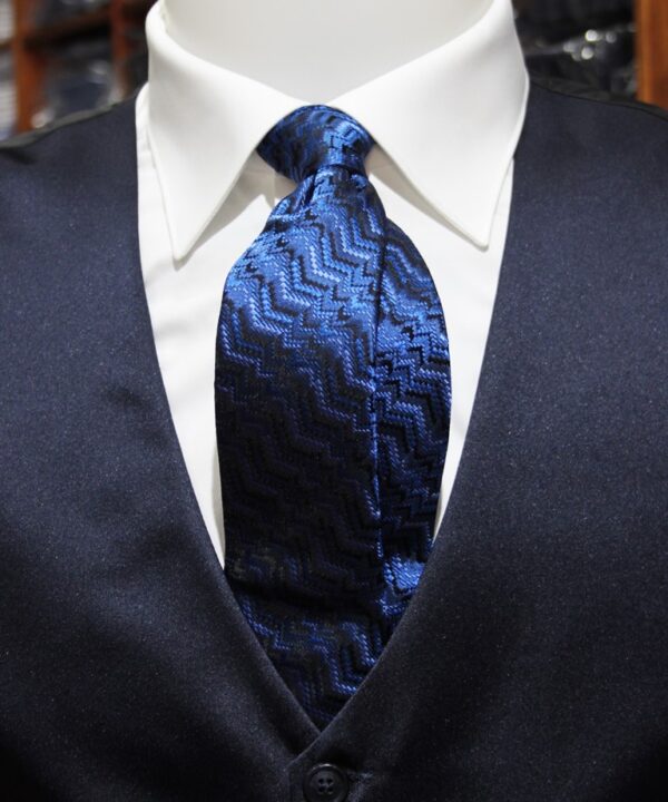 Cravatta seta fantasia bluette