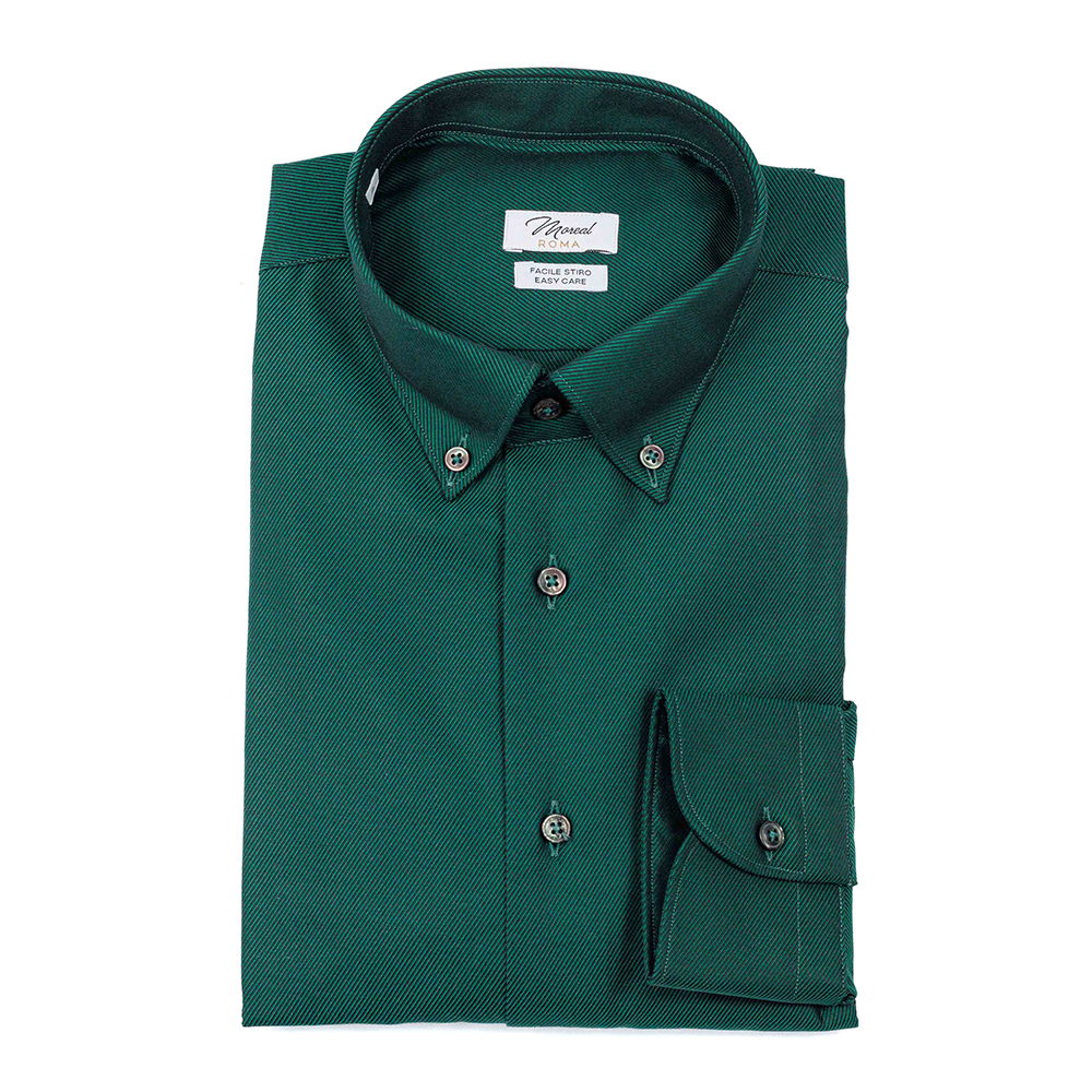 Camicia facile stiro Twill Verde Bottiglia