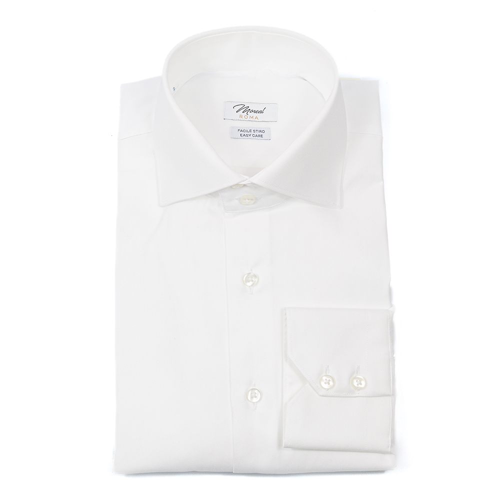 Camicia collo alto 2 bottoni (york) Oxfordino Bianco