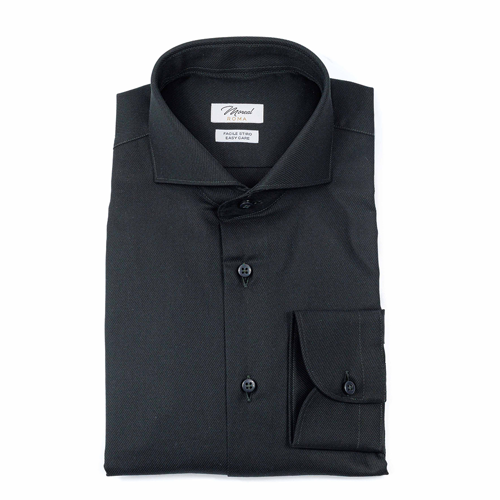Camicia facile stiro Twill Nero