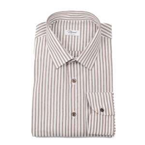 Camicia righe Marrone melange pelleovo (pelle d'uovo)