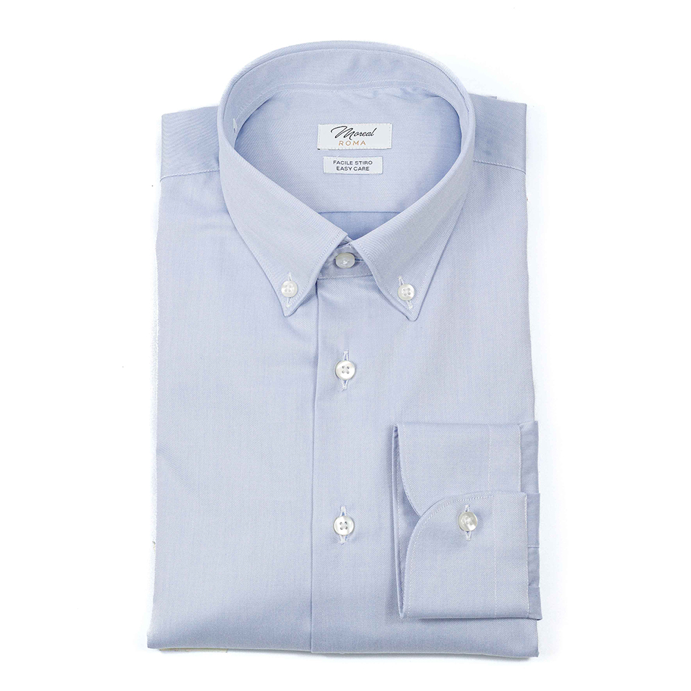 Camicia Twill Celeste collo botton down