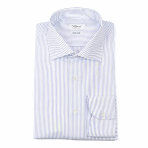 Camicia Bianco spinato riga Celeste