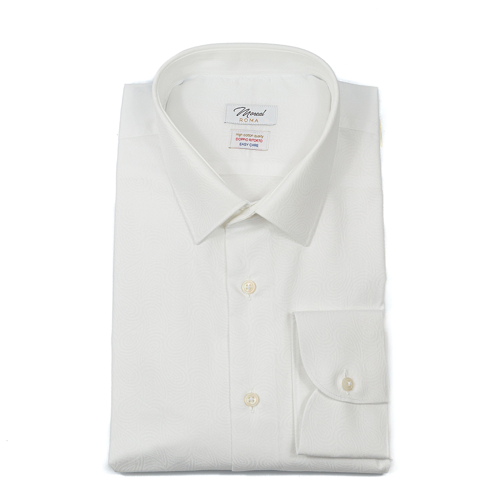 Camicia Popeline bianco fantasia Cashmere tono su tono