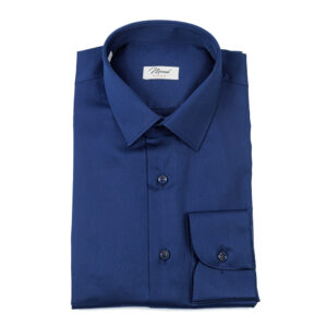 Camicia Cotone Rasato Blu