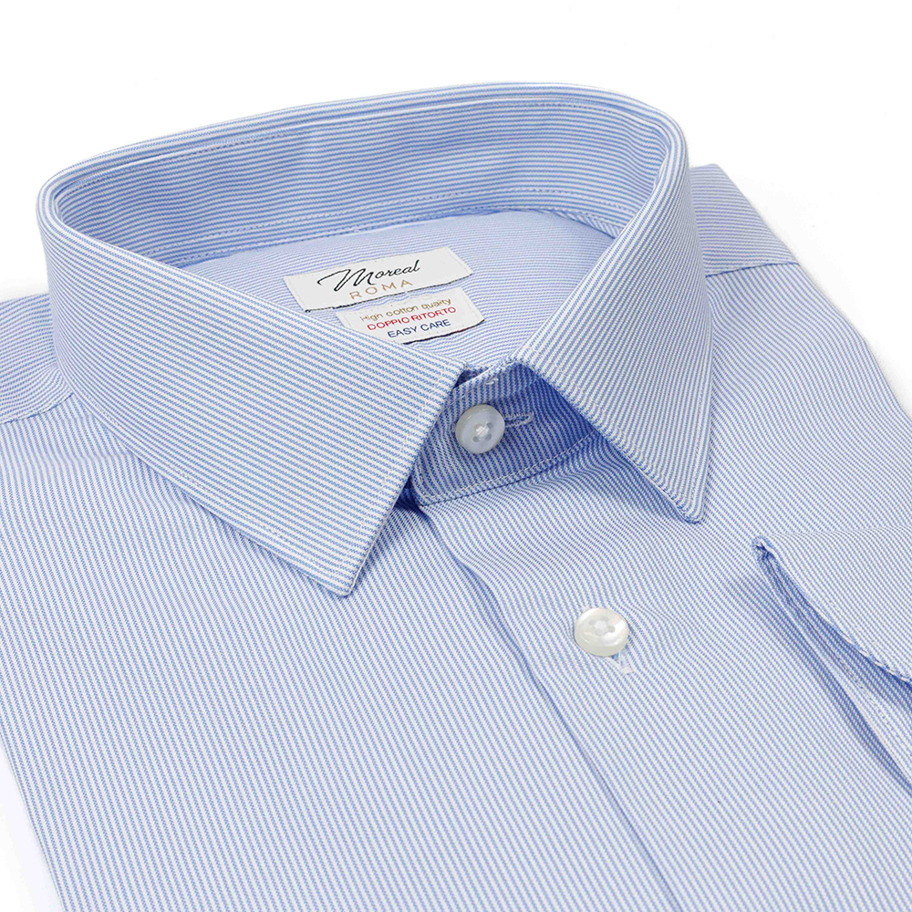 Camicia righe Oxfordino Millerighe celeste chiaro - immagine 2