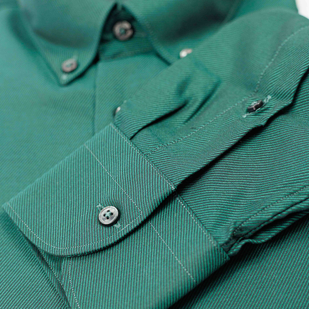 Camicia facile stiro Twill Verde Bottiglia - immagine 3