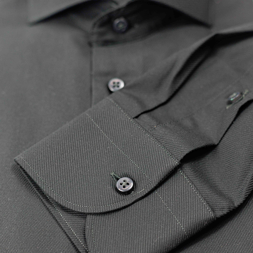 Camicia facile stiro Twill Nero - immagine 3