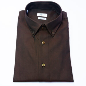 Camicia facile stiro Twill Marrone