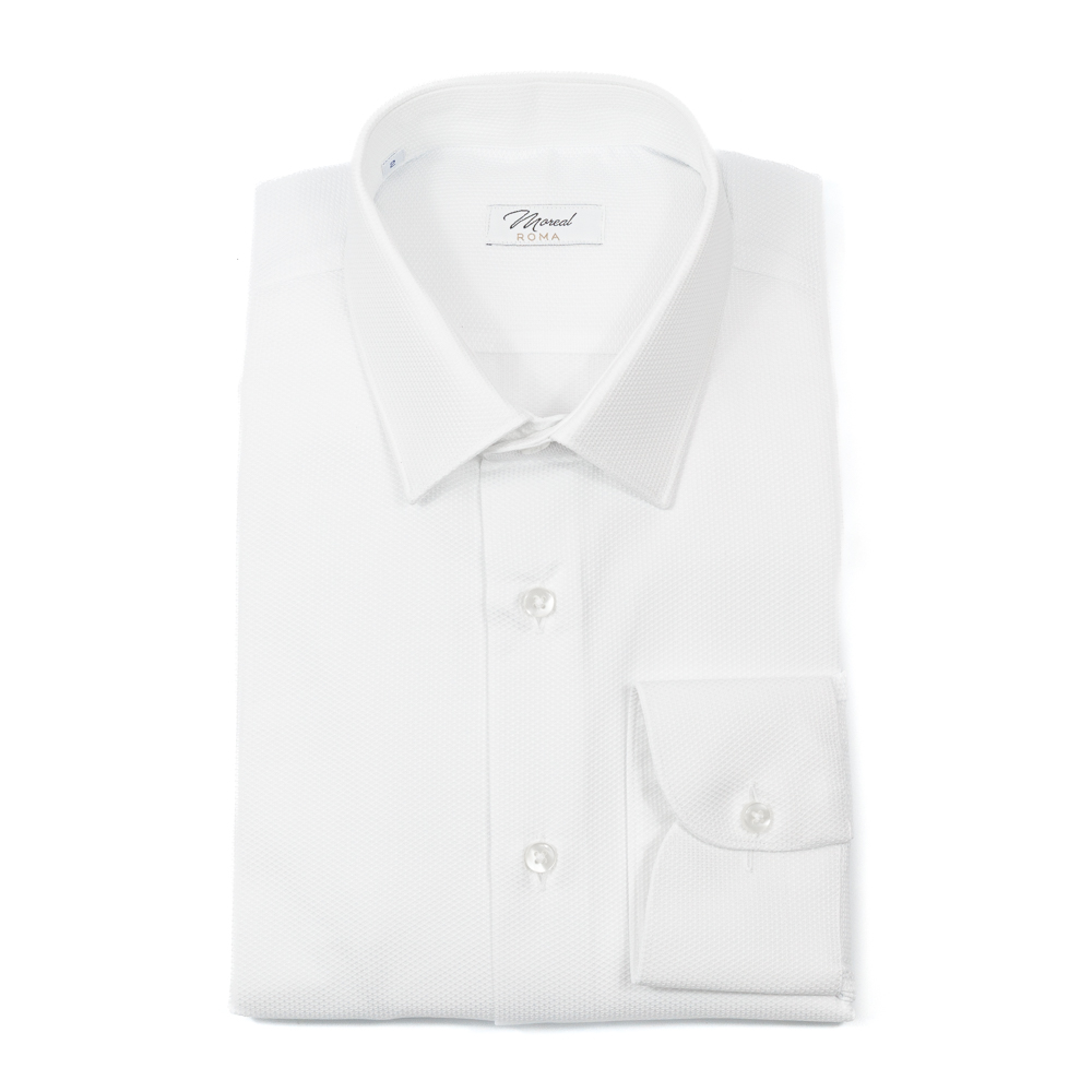 Camicia Nido d’ape Reale Bianco | collo Zurigo e polso sdoppio