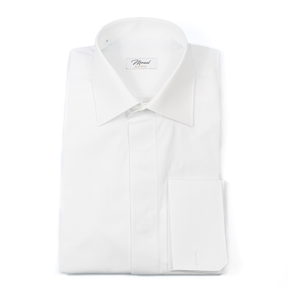 Camicia Twill raso bianco collo Parigi