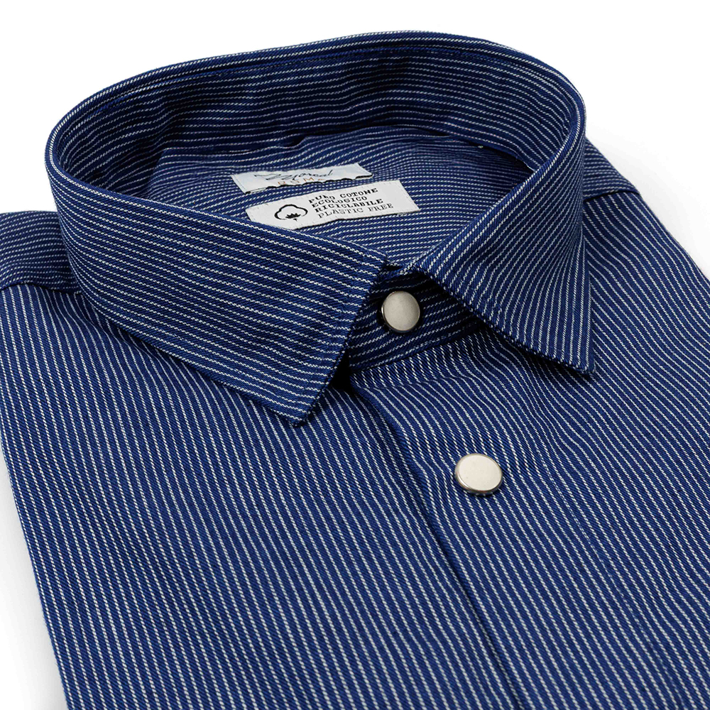 Camicia Jeans Denim righe bianche - immagine 2