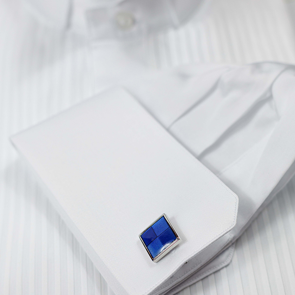 Camicia Twill raso bianco collo Smoking plissè - immagine 3