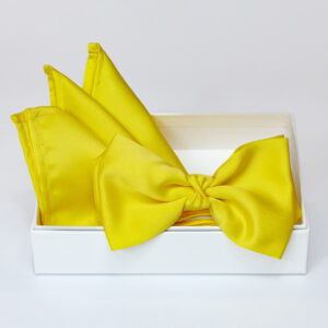 Papillon giallo forte in viscosa con pochette