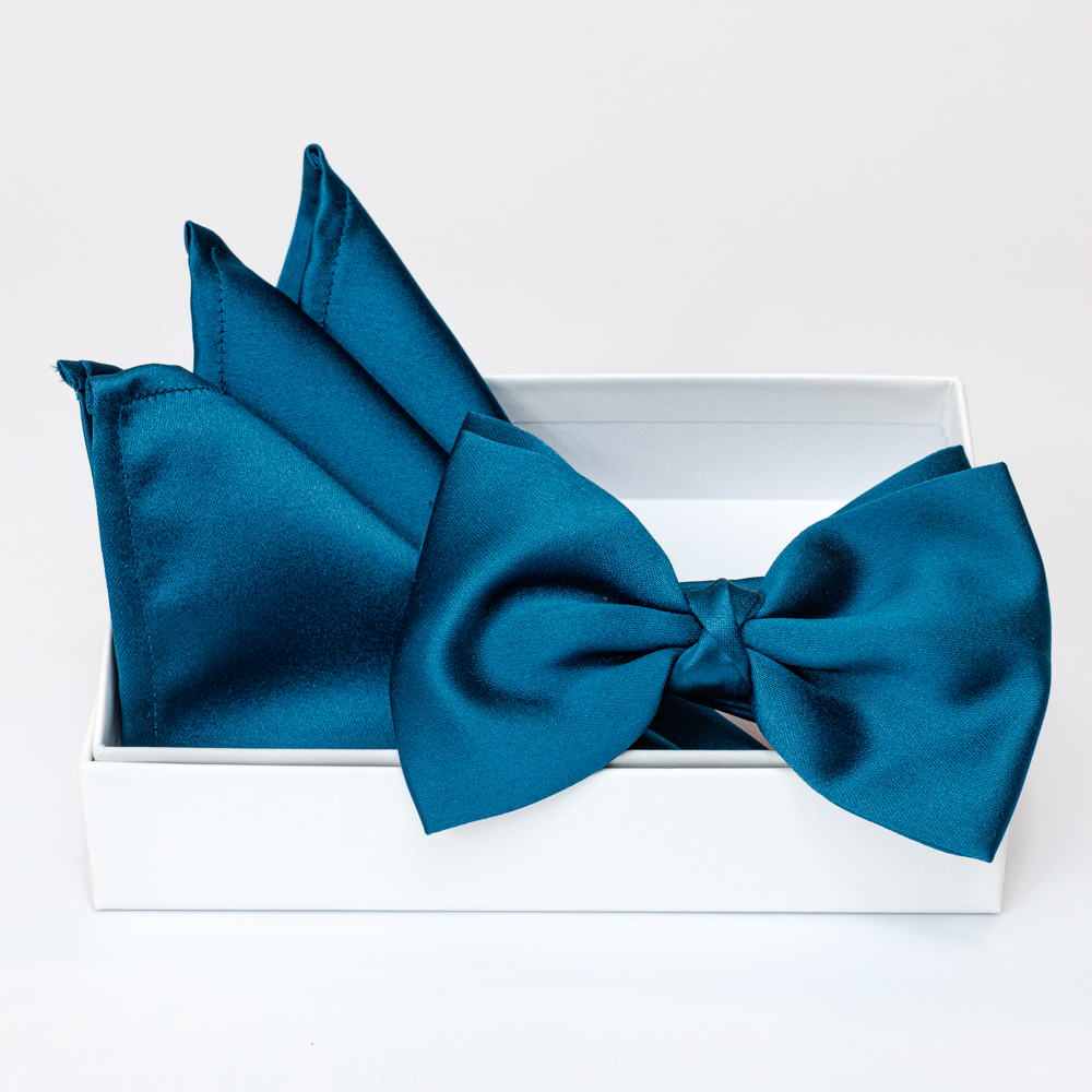 Papillon ottanio in viscosa con pochette