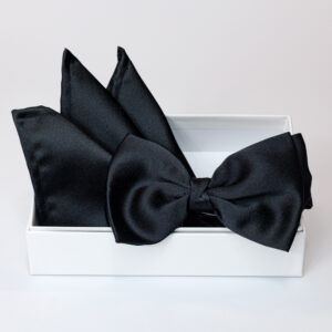 Papillon Nero in viscosa con pochette