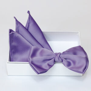 Papillon lilla in viscosa con pochette