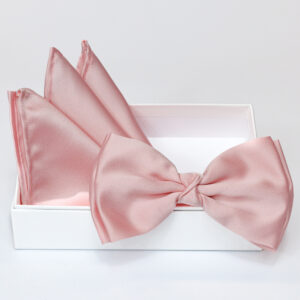 Papillon rosa in viscosa con pochette