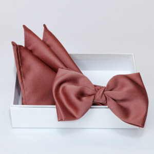 Papillon malva in viscosa con pochette