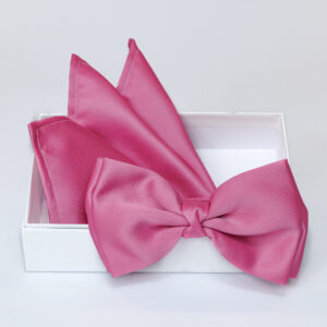 Papillon ciclamino in viscosa con pochette