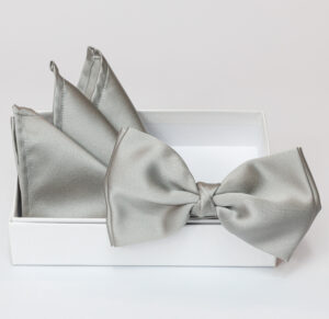 Papillon grigio perla con pochette - Trevi Moreal Camicie_-269