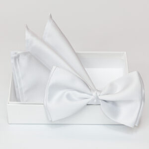 Papillon Bianco in viscosa con pochette