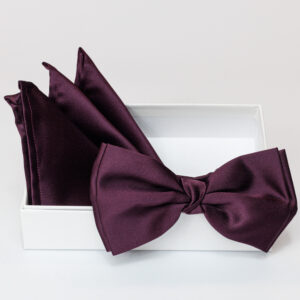 Papillon prugna in viscosa con pochette