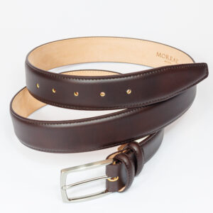 Cintura pelle opaca marrone