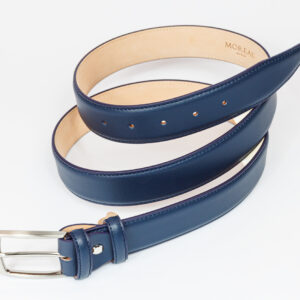 Cintura pelle opaca blu