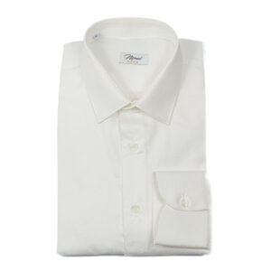 Camicia twill raso bianco con Lurex