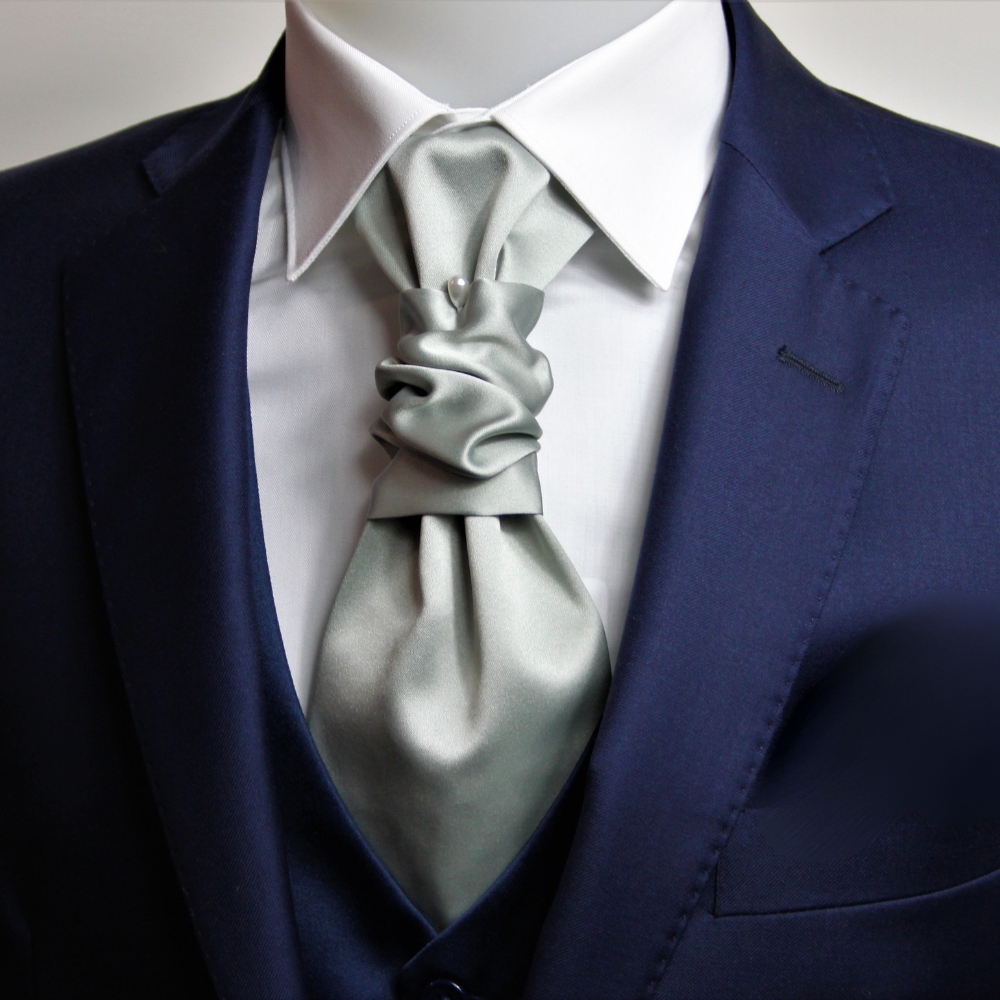 Plastron viscosa grigio perla