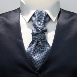 Plastron viscosa operato blu