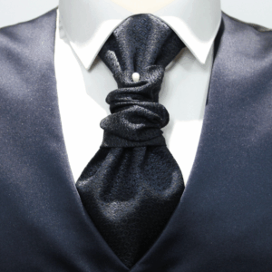 Plastron viscosa rombi tono su tono blu dark