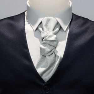 Plastron viscosa rombi tono su tono grigio perla