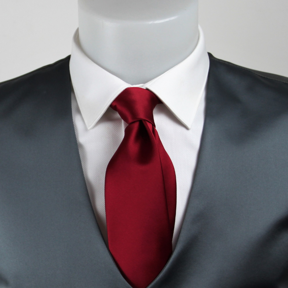 Cravatta viscosa rosso scuro