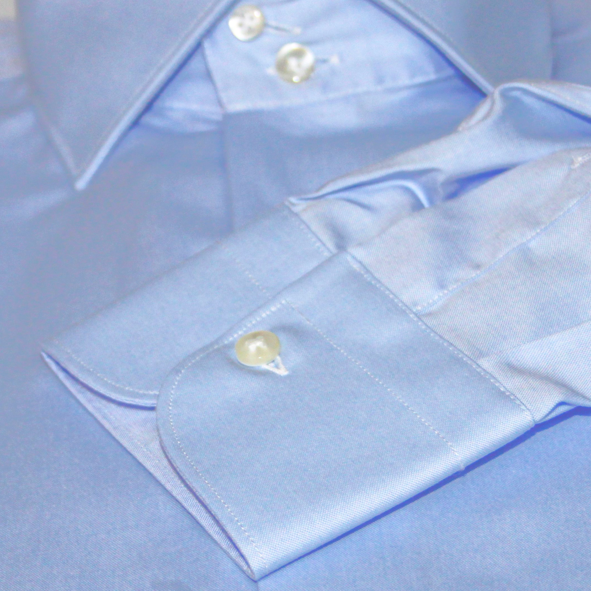 Oxfordino Celeste - Doppio ritorto - Facile stiro - 100% cotone - Collo York - Polso classico - immagine 3